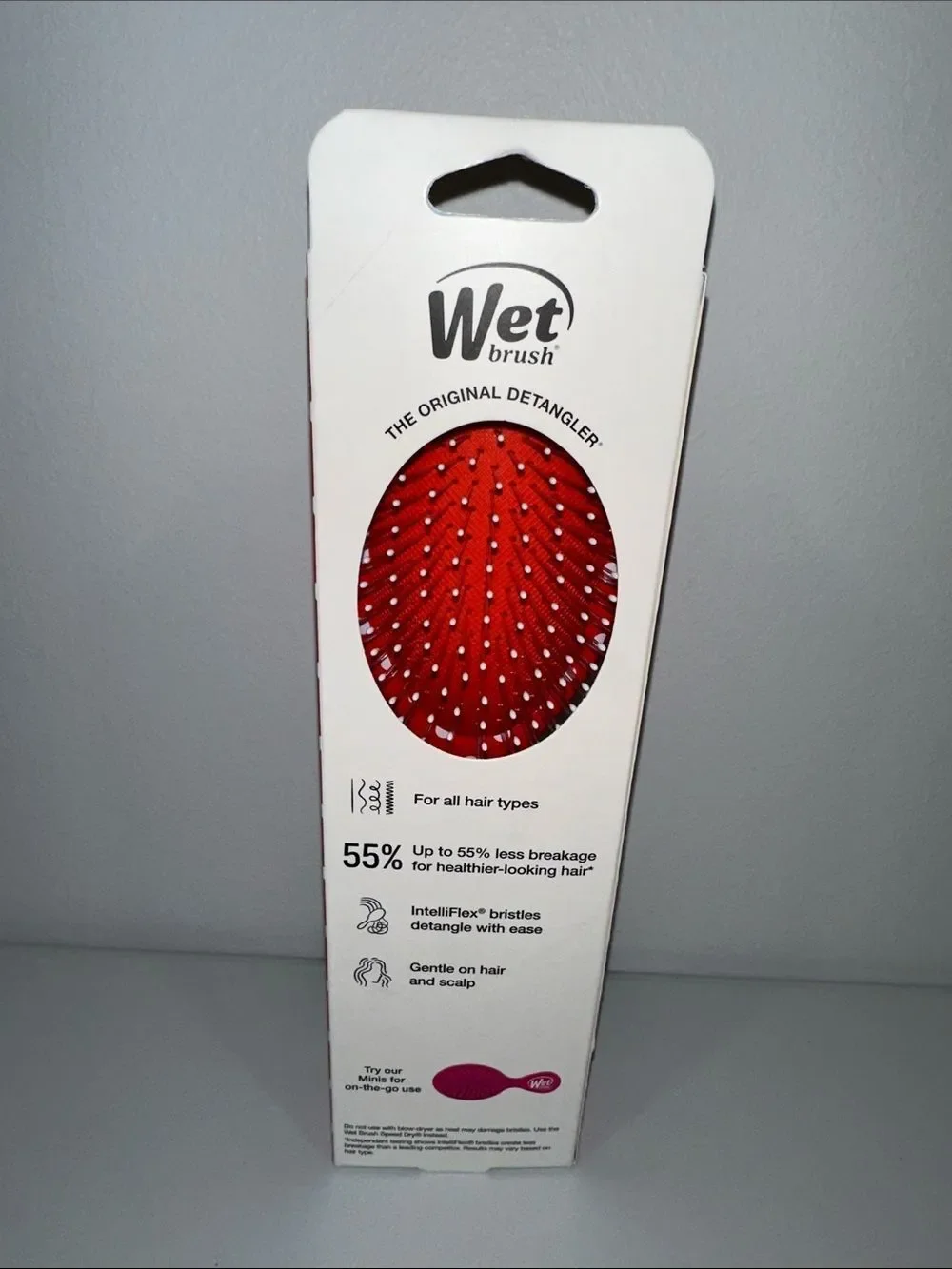 Wet Brush The Original Detangler Hair Brush Retro Red White Polka